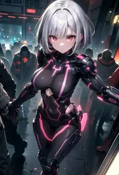 在赛博朋克世界拯救被追杀的萝莉身大小姐与伪娘情人